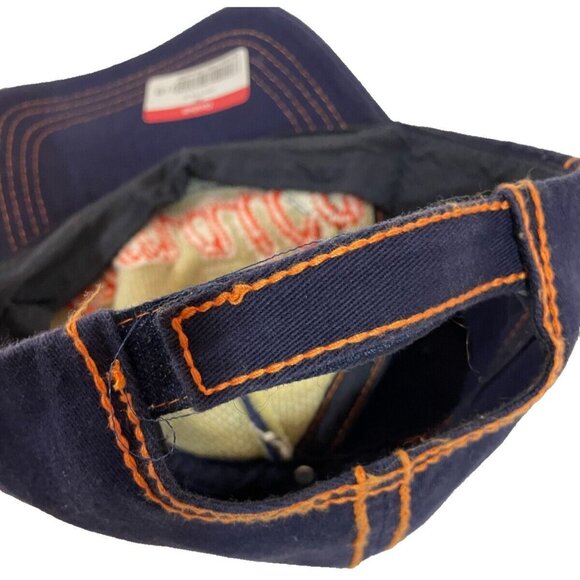 Jamaica cap waves palm tree orange green on navy blue embroidered adjustable - Picture 6 of 8